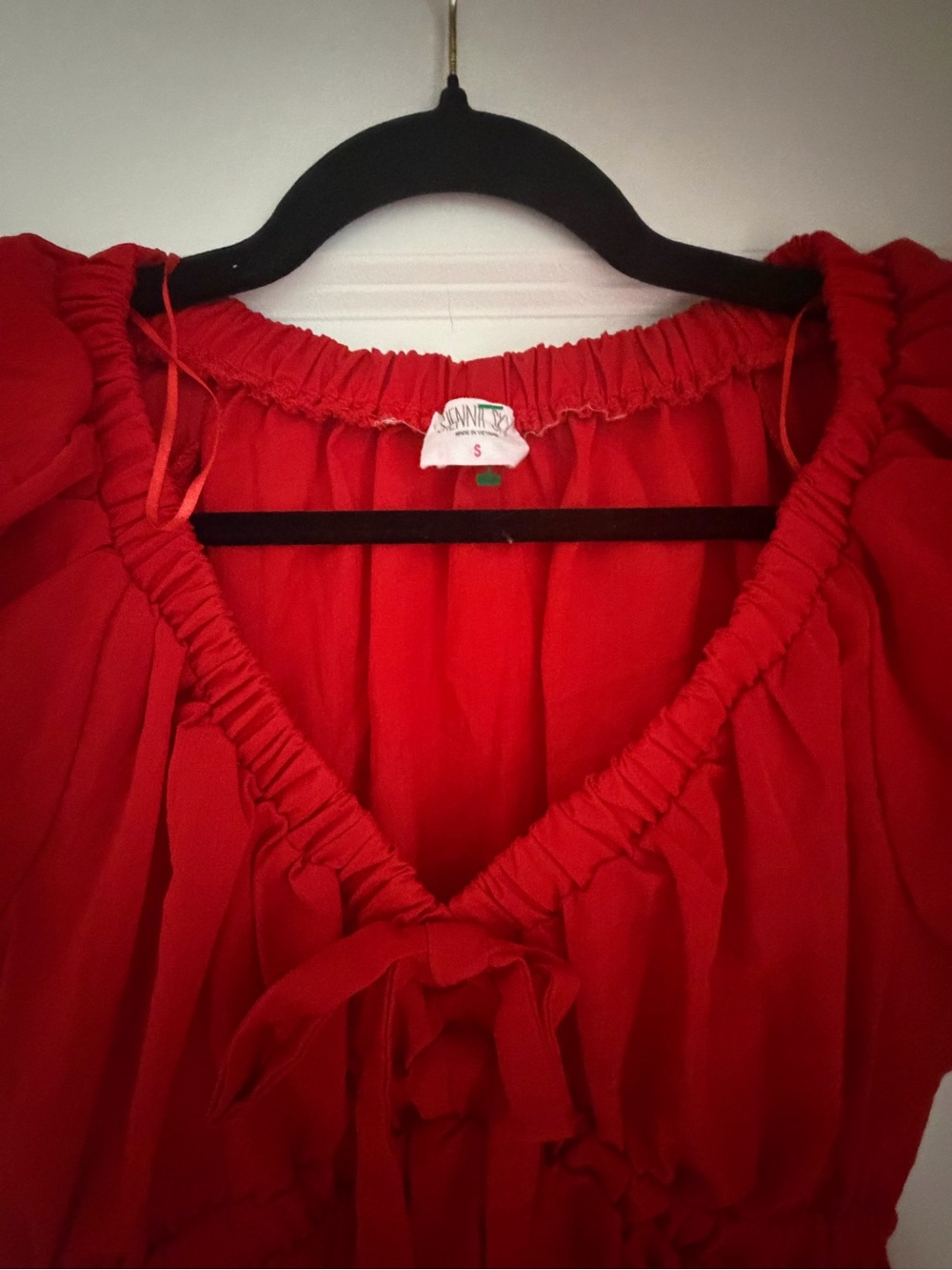 Sienna Sky‎ Red Peplum Tie-Front Blouse - Picture 4 of 4
